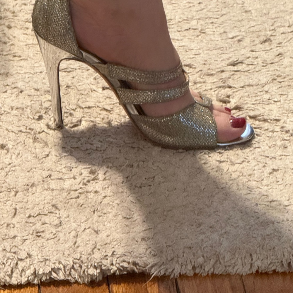 Elegant Gold Strappy Heels